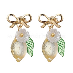 Alloy & Transparent Glass & Lampwork Stud Earrings&nbsp;EJEW-JE06322-01