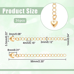 36Pcs Rack Plating Brass Curb Chain Extender&nbsp;KK-ME0004-92