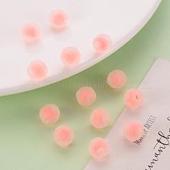 透明なアクリルビーズ  二層ビーズ  艶消し  多面カット  ラウンド  鮭色  9.5x9.5mm  穴：2mm  約1041個/500g&nbsp;TACR-S152-04C-SS2109