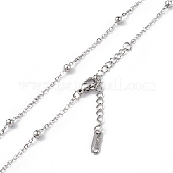 Non-Tarnish 304 Stainless Steel Satellite Chain Necklace for Men Women&nbsp;NJEW-K245-011C