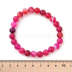 Natural Striped Agate/Banded Agate Beaded Stretch Bracelets&nbsp;BJEW-JB02564
