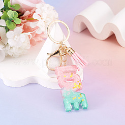 Alloy & Resin Tassel Keychainss&nbsp;AJEW-TADJ0001-20G-11