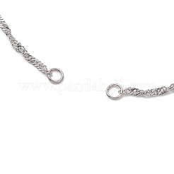 304 ステンレス シンガポール チェーン スライダー ブレスレット 作成  ステンレス鋼色  9-7/8インチ（25cm）  穴：3mm&nbsp;AJEW-JB01328-02