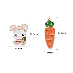 50Pcs 2 Styles Alloy Enamel Pendants&nbsp;ENAM-LS0001-26LG