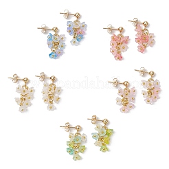 5 Pairs Flowers 304 Stainless Steel Acrylic Stud Earrings for Women&nbsp;EJEW-JE06373