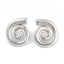 左右の変色しない渦巻き304ステンレススチール製スタッドピアス（女性用）  ステンレス鋼色  23.5x22mm&nbsp;EJEW-L283-098P