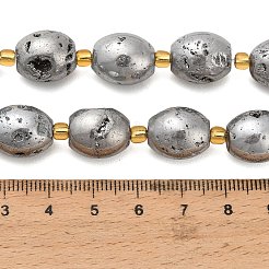 Electroplated Natural Druzy Geode Crystal Beads Strands&nbsp;G-F833-O01-01D