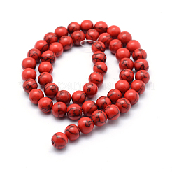 合成ハウライトビーズ連売り  染め  ラウンド  ミックスカラー  8mm  穴：1mm  約50個/連  約15インチ&nbsp;G-E439-8mm-01