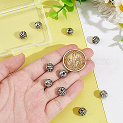 10個 2スタイル 304ステンレススチールビーズ  スポーツボール  バレーボールとサッカー  アンティークシルバー  9.5x8.5~9.5mm  穴：1.5~1.8mm  5個/スタイル&nbsp;STAS-UN0061-41