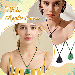4Pcs 2 Colors Glass Buddha Pendant Necklaces&nbsp;NJEW-ME0001-04