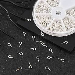 300本の鉄ネジアイピンペグベイル  片穴パーツ用  銀  10x5x1.2mm  穴：2.8mm&nbsp;IFIN-YW0001-64