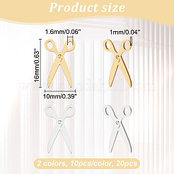 20Pcs 2 Colors 201 Stainless Steel Pendants&nbsp;STAS-DC0012-83