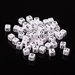 Chunky Letter Acrylic Cube Beads for Kids Jewelry&nbsp;X-PL37C9447