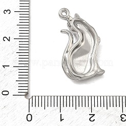 304ステンレスペンダント  招き猫のお守り  ステンレス鋼色  25x16.5x6mm  穴：1.2mm&nbsp;STAS-K322-20A-P