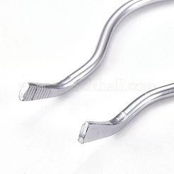 ステンレス鋼るつぼトング  鋸歯状のヒント  ステンレス鋼色  20x6.85x1.5cm&nbsp;PT-WH0006-07A