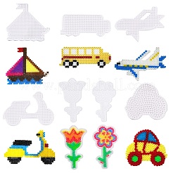 DIYのアイロンビーズのために使用されるABCプラスチックpegboards  混合図形  透明  80x93x5mm&nbsp;PH-DIY-P001-04