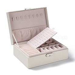 PU Imitation Leather Jewelry Organizer Box with Lock&nbsp;CON-P016-B04