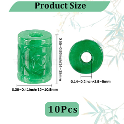 10Pcs Natural Myanmar Jade Beads&nbsp;G-SP0001-50