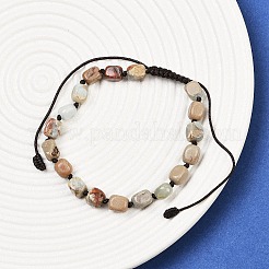Natural Shoushan Stone Beads Braided Bead Bracelets for Men Women&nbsp;BJEW-D360-01D