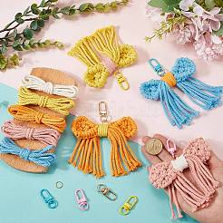DIY Handmade Woven Cotton Bowknot Keychain Making Kits&nbsp;DIY-SC0028-14