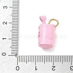バレンタインデー 304ステンレススチールエナメルペンダント  ハートチャーム  ゴールドカラー  ドリンクチャーム  18x12x10mm  穴：4.5mm&nbsp;SA-CBA08A6-07E-G