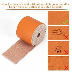 フラットマイクロファイバーイミテーションレザーコード  服飾材料  オレンジ  50x1.5mm  約2.19ヤード（2m）/ロール&nbsp;LC-WH0006-07D-05
