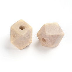 未完成の木製ファセットキューブビーズ  天然木製ビーズ  無鉛の  モカシン  12x12x12mm  穴：2~3mm&nbsp;X-WOOD-S650-82-LF