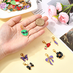 12Pcs Alloy Enamel Pendant Decorations&nbsp;HJEW-YW00093-01