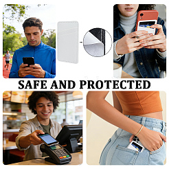 3Pcs Self-Adhesive PU Leather ID Card Holder&nbsp;AJEW-CN0007-50A