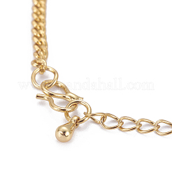 Golden Tone Brass Link Bracelets&nbsp;BJEW-L639-14G