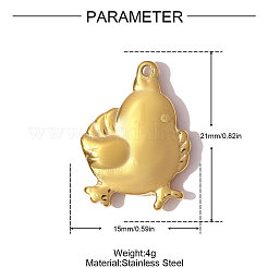 304 Stainless Steel Pendants&nbsp;STAS-OY008-42G