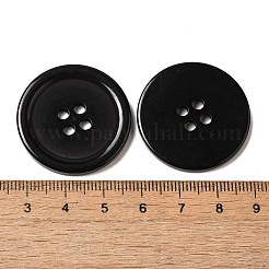 樹脂ボタン  染め  フラットラウンド  ブラック  30x3mm  穴：3mm  98個/袋&nbsp;RESI-D030-30mm-02