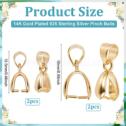 4Pcs 2 Styles 925 Sterling Silver Ice Pick Pinch Bails&nbsp;STER-ME0001-28
