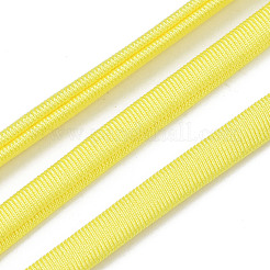 柔らかいナイロン編みコード  伸縮性のあるパイピングコードトリム  きいろ  5x3mm  約21.87ヤード（20m）/ロール&nbsp;NWIR-R003-25