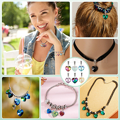 30Pcs 6 Colors Electroplated Glass European Dangle Charms&nbsp;PALLOY-PH01830