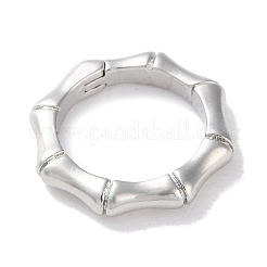 メッキ真鍮ツイスター留め金ラック  長持ちメッキ  鉛フリー＆カドミウムフリー  竹  プラチナ  15.5x15.5x3mm&nbsp;KK-Z039-34P