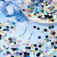 2880色の装飾アクセサリー10個  PVCプラスチック製のスパンコール/スパンコールペンダント  フラットラウンド  ミックスカラー  10x0.2mm  穴：1.4mm  2880個/カラー&nbsp;KY-DC0001-49A