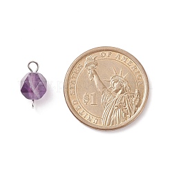 Faceted Natural Mixed Stone Connector Charms&nbsp;PALLOY-JF01693