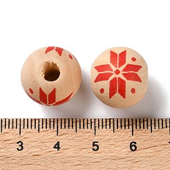 Printed Wood European Beads&nbsp;WOOD-Z002-08I