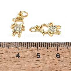Brass Micro Pave Clear Cubic Zirconia Pendants&nbsp;CU-CBA9AFC-01G-13