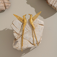 Stainless Steel Bird Tassel Stud Earrings&nbsp;CQ0312