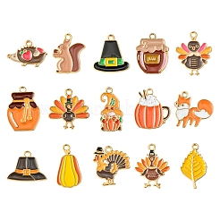 30Pcs 15 Styles Thanksgiving Day Alloy Enamel Pendants&nbsp;ENAM-FS0001-98