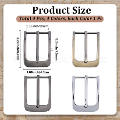 4Pcs 4 Colors Alloy Single Prong Roller Buckles&nbsp;FIND-CL0002-12