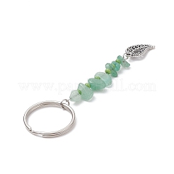 Chakra Gemstone Chip Keychains with Glass Seed Beads&nbsp;KEYC-JKC00473