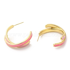 女性用ラックメッキ真鍮十字スタッドピアス  18KGP本金メッキ  鉛フリー＆カドミウムフリー  ミックスカラー  30x10mm&nbsp;EJEW-D059-02G
