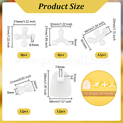 52個 5スタイル プラスチック人形ジョイント  人形作りアクセサリー  ホワイト  18.5~50x14~40x8.5~28mm  穴：7.8mm&nbsp;KY-OC0001-37
