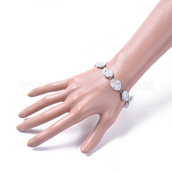 ブレスレット＆イヤリング＆ネックレスジュエリーセット  アクリル天然石風ビーズ  304ステンレス鋼の金具と鉄製のアイピン  ゲインボロ  ネックレス：22.6インチ（57.5cm）  ブレスレット：8-1/8インチ（20.5cm）  ピアス：84mm  ピン：0.8mm&nbsp;SJEW-JS01046