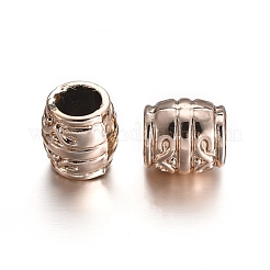 合金ヨーロピアンビーズ  大穴ビーズ  コラム  ライトゴールド  8x7.5mm  穴：4.5mm&nbsp;PALLOY-J707-18KCG