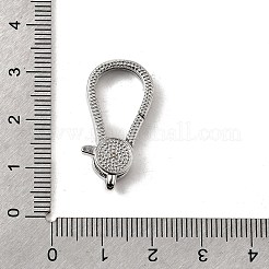 Brass Clear Cubic Zirconia Lobster Claw Clasps&nbsp;KK-Z078-47A-P