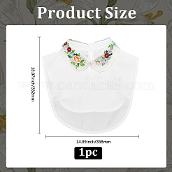 取り外し可能なポリエステル刺繍の花の襟  ネックライントリム  DIYアクセサリー  ホワイト  332x358x8mm&nbsp;AJEW-WH20006-242A